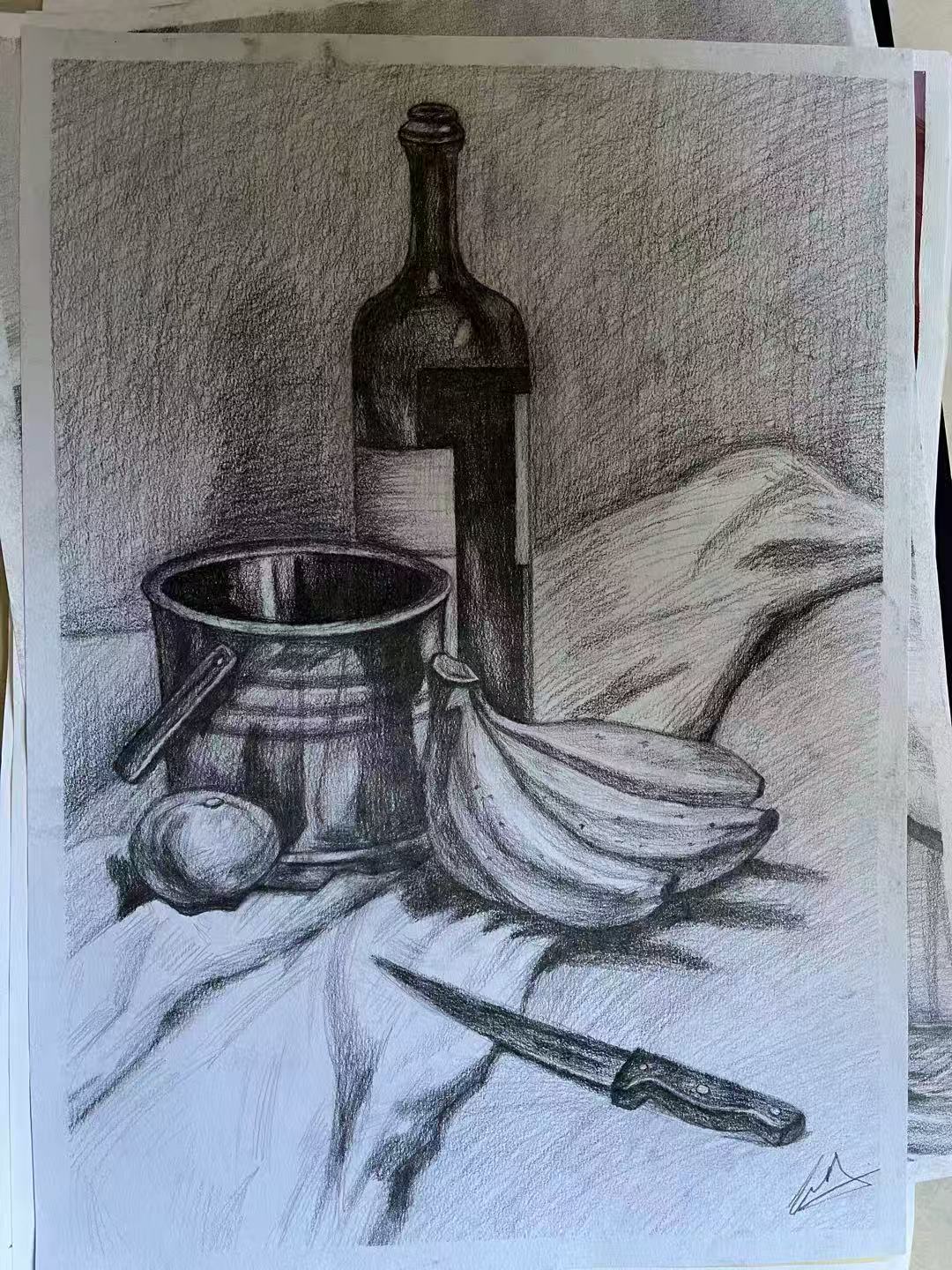 Wine bottle sketch